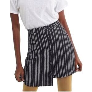 Urban Outfitters Asymmetrical Skirt in Black White High Rise Striped Sz M